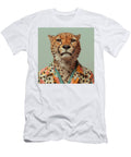 A Cheetah in a Patterned Stares Intently At the Camera Sanusi Rotimi T-Shirt
