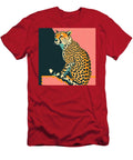 A Cheetah with a Striking Pose Against a Colorful Background Sanusi Rotimi T-Shirt