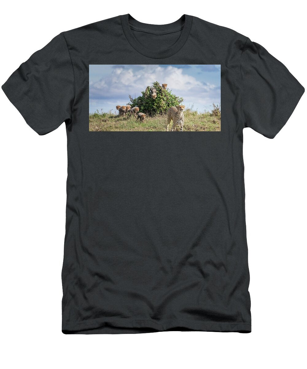 Cheetah Female and Cubs Changing Location in Order to Avoid Yashpal Rathore Natureplcom T-Shirt