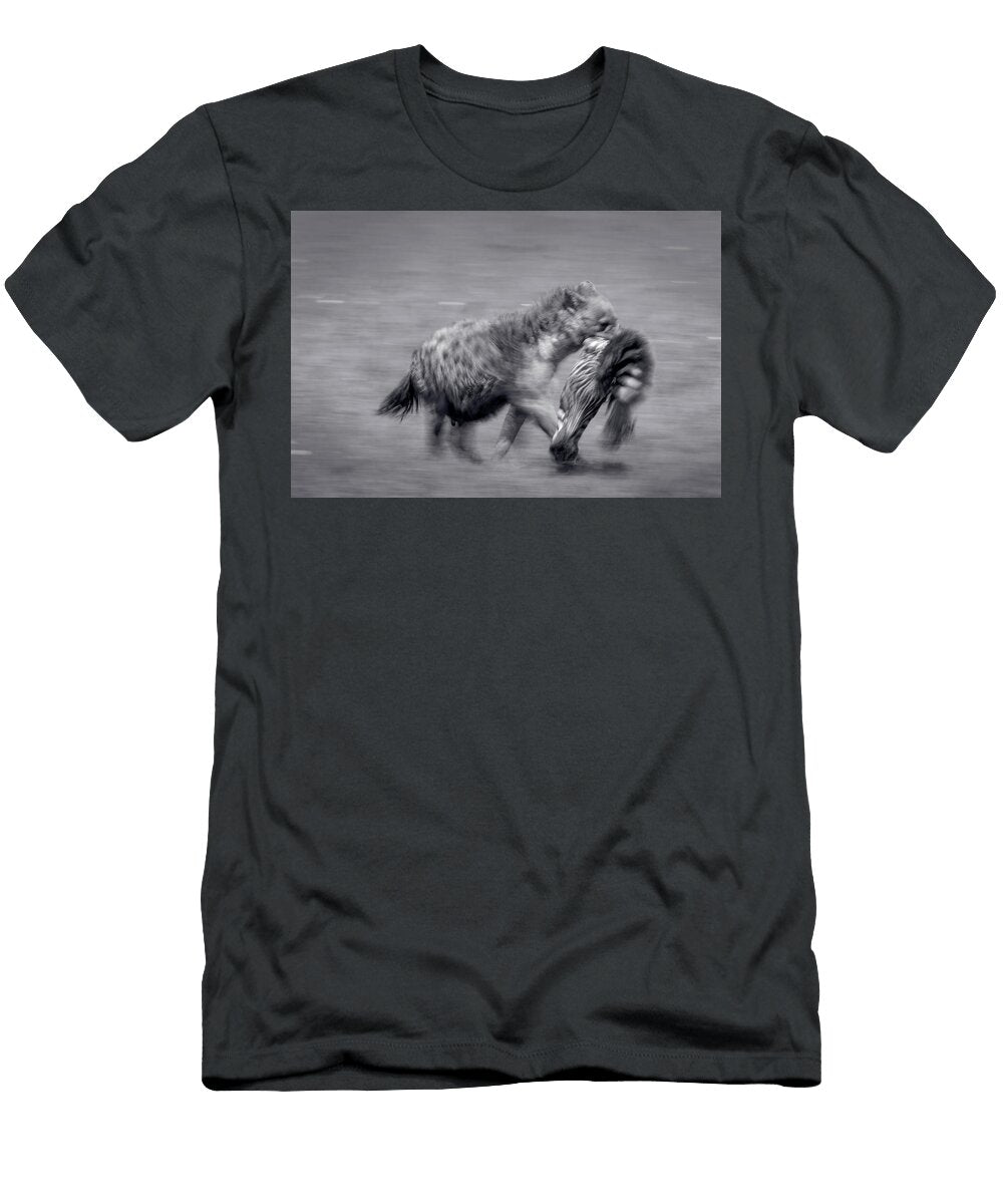 Hyena Carrying Prey in Motion Blur George Erwin Turner T-Shirt