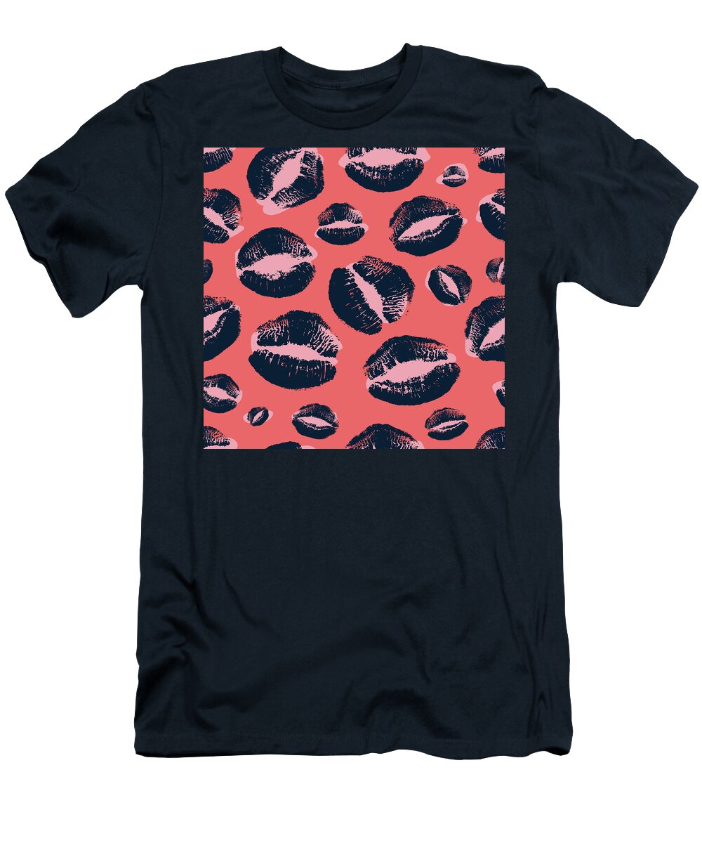 Leopard Kiss Print Lipstick Fashion Texture Seamless Pattern Julien T-Shirt
